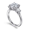 Sanaa - 14K White Gold Round Three Stone Diamond Engagement Ring - 0.6 ct