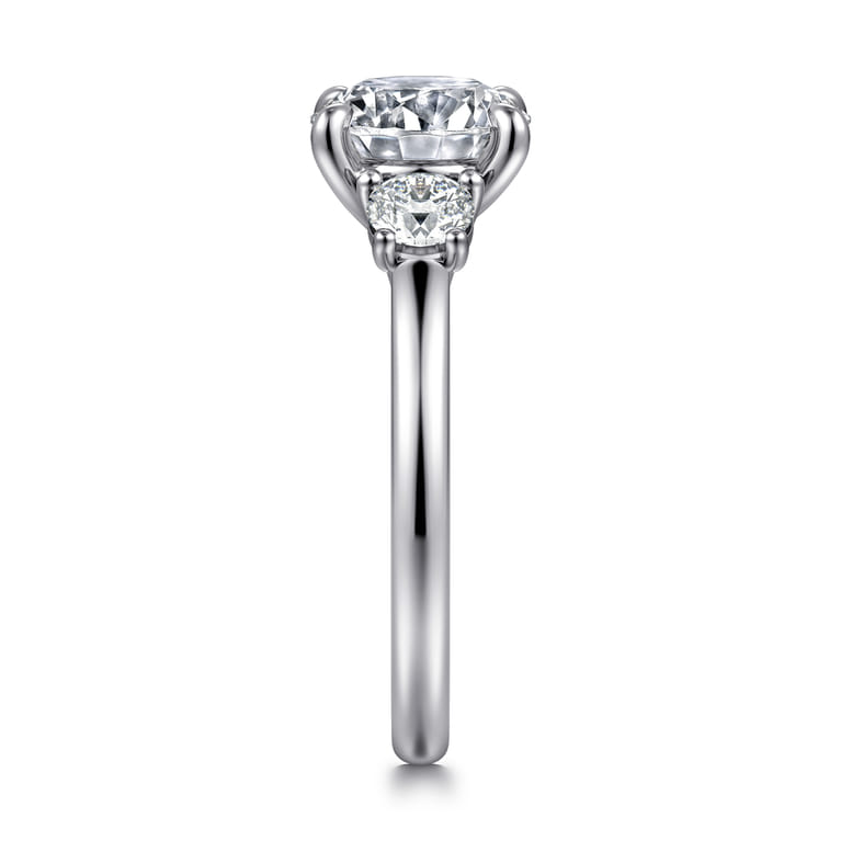 Sanaa - 14K White Gold Round Three Stone Diamond Engagement Ring - 0.6 ct - Shot 4