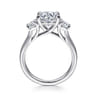 Sanaa - 14K White Gold Round 3 Stone Diamond Engagement Ring - 0.57 ct