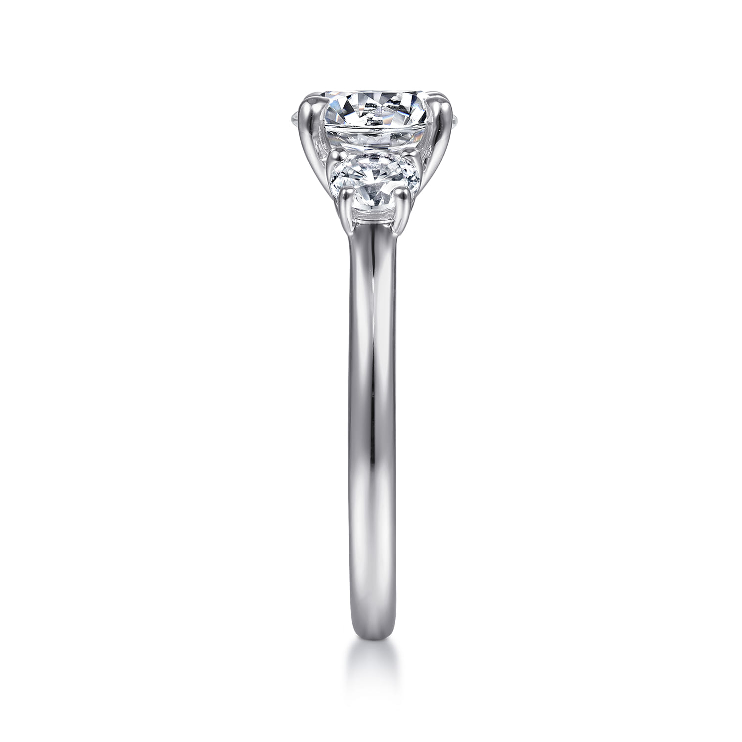 Sanaa - 14K White Gold Round 3 Stone Diamond Engagement Ring - 0.57 ct - Shot 5