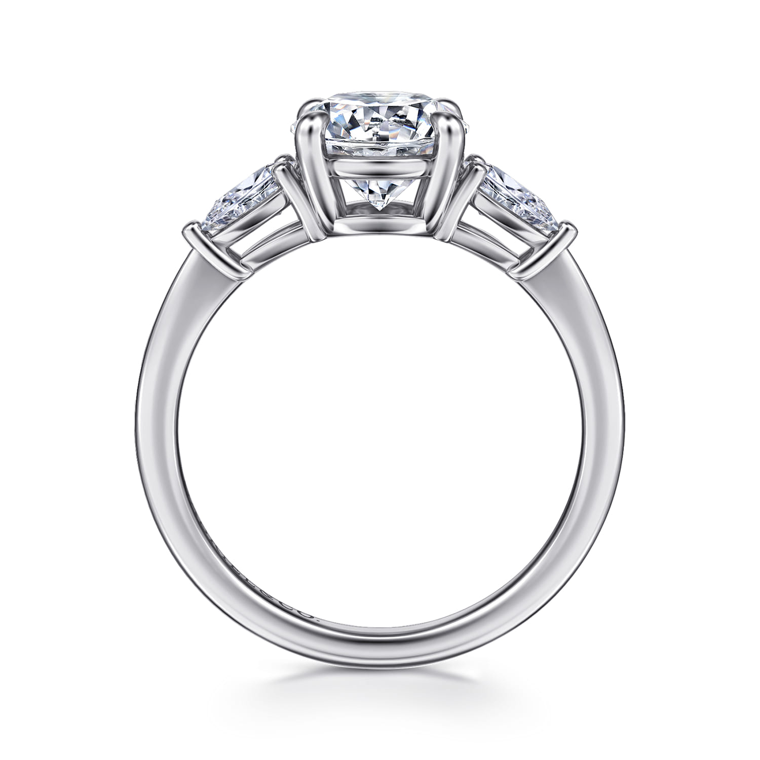 Sima - 14K White Gold Round Three Stone Diamond Engagement Ring - 0.4 ct - Shot 2