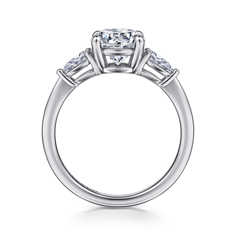 Sima - 14K White Gold Round Three Stone Diamond Engagement Ring - 0.4 ct - Shot 2
