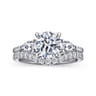 Sima - 14K White Gold Round Three Stone Diamond Engagement Ring - 0.4 ct