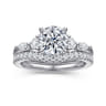 Cian - 14K White Gold Round Five Stone Diamond Engagement Ring - 0.3 ct