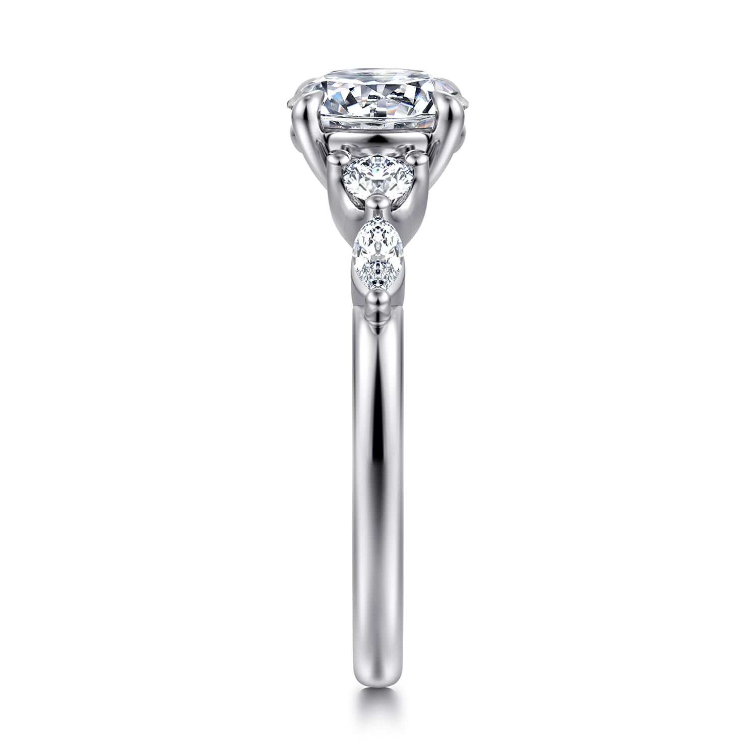 Cian - 14K White Gold Round Five Stone Diamond Engagement Ring - 0.3 ct - Shot 5