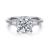 Louann - 14K White Gold Round Three Stone Diamond Engagement Ring - 0.3 ct