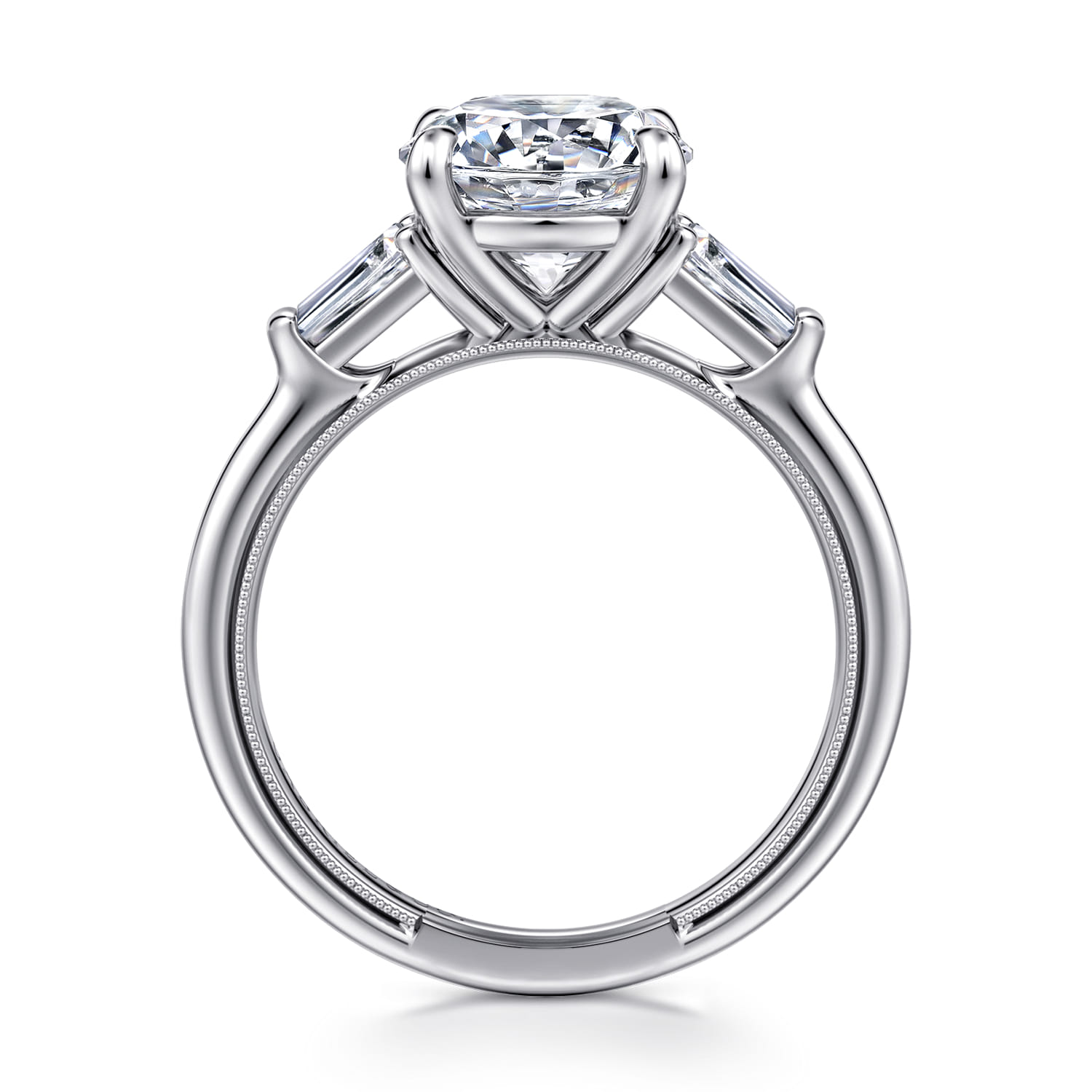 Louann - 14K White Gold Round Three Stone Diamond Engagement Ring - 0.3 ct - Shot 2