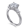 Louann - 14K White Gold Round Three Stone Diamond Engagement Ring - 0.3 ct