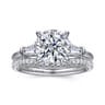 Louann - 14K White Gold Round Three Stone Diamond Engagement Ring - 0.3 ct