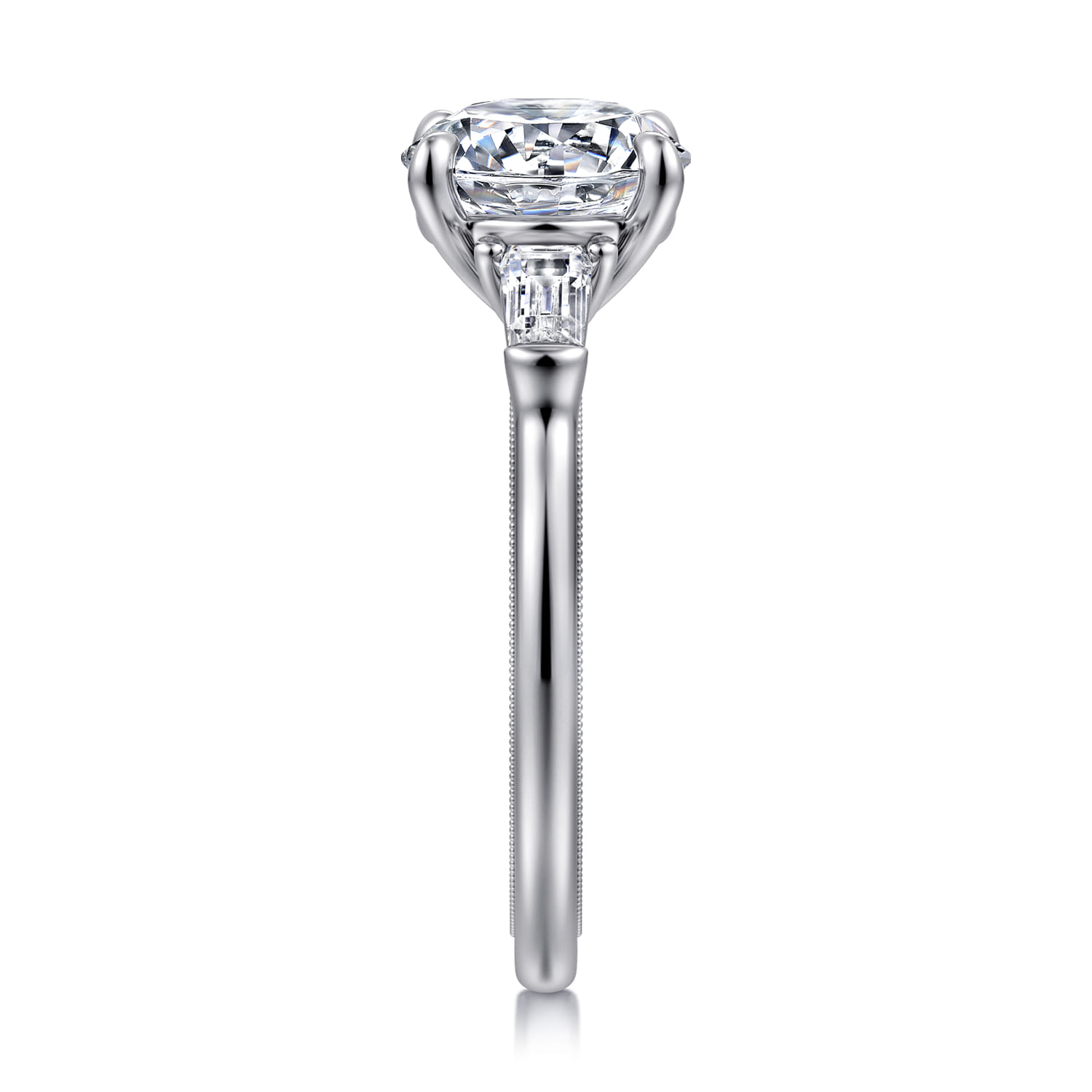 Louann - 14K White Gold Round Three Stone Diamond Engagement Ring - 0.3 ct - Shot 5