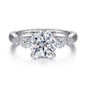 Bonita - 14K White Gold Round Five Stone Diamond Engagement Ring - 0.3 ct