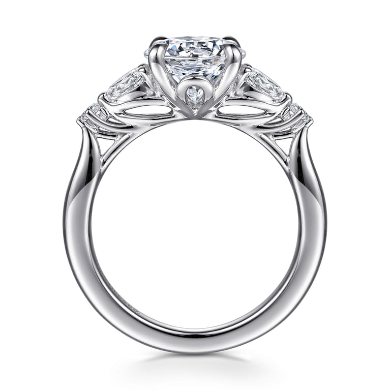 Bonita - 14K White Gold Round Five Stone Diamond Engagement Ring - 0.3 ct - Shot 2