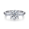 Lia - 14K White Gold Round Three Stone Diamond Engagement Ring - 0.5 ct