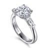 Lia - 14K White Gold Round Three Stone Diamond Engagement Ring - 0.5 ct