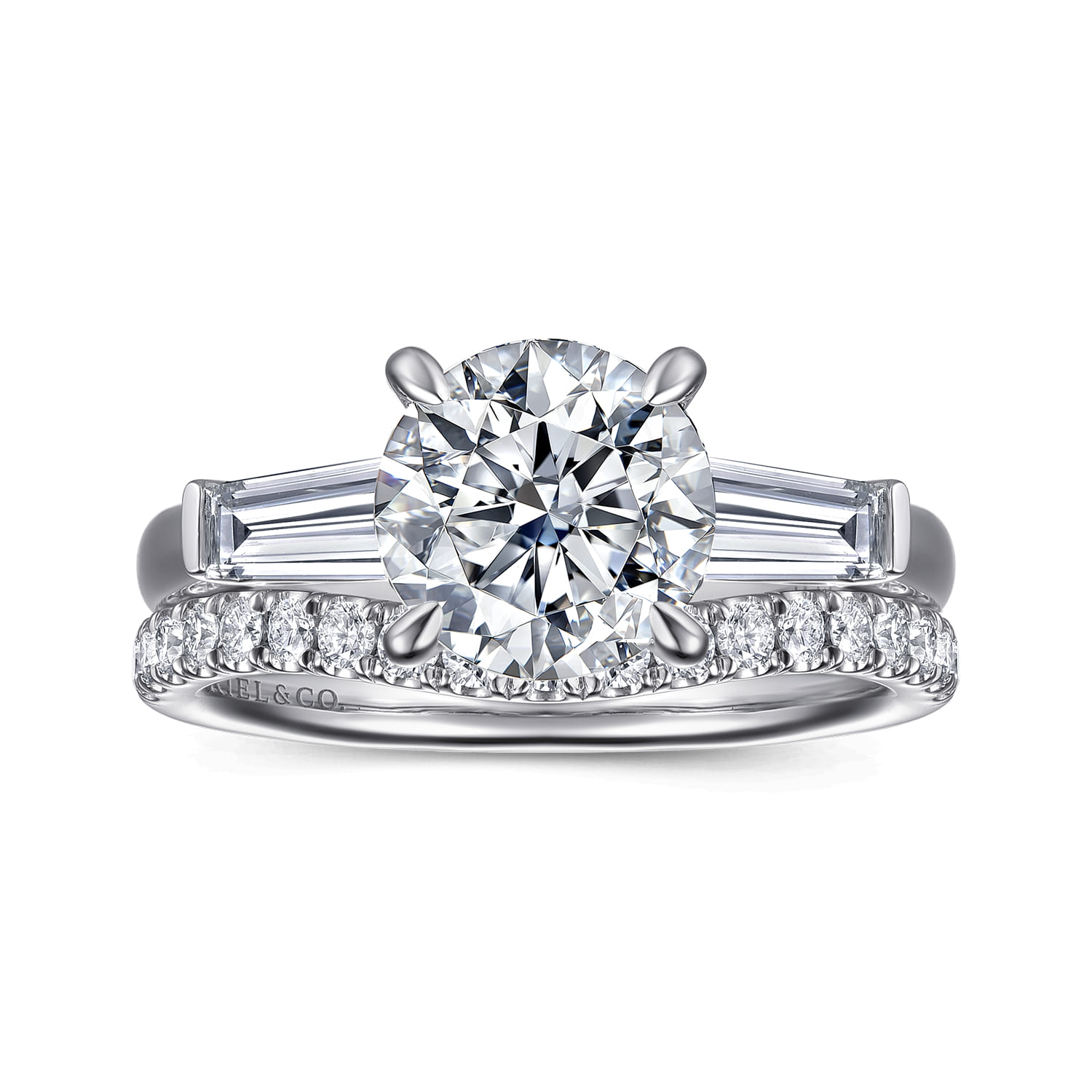 Lia - 14K White Gold Round Three Stone Diamond Engagement Ring - 0.5 ct - Shot 4