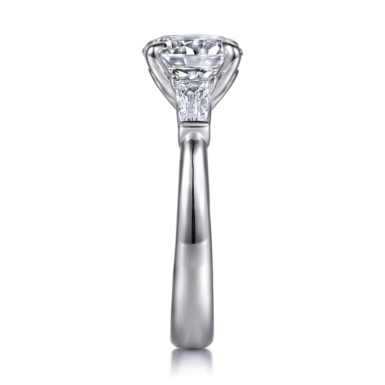 Lia - 14K White Gold Round Three Stone Diamond Engagement Ring - 0.5 ct - Shot 5