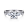 Carrie - 14K White Gold Round Five Stone Diamond Engagement Ring - 0.47 ct