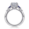 Kallie - 14K White Gold Round Diamond and Sapphire Engagement Ring - 0.15 ct