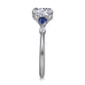 Kallie - 14K White Gold Round Diamond and Sapphire Engagement Ring - 0.15 ct