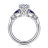 Carrie - 14K White Gold Round Five Stone Sapphire and Diamond Engagement Ring - 0.1 ct