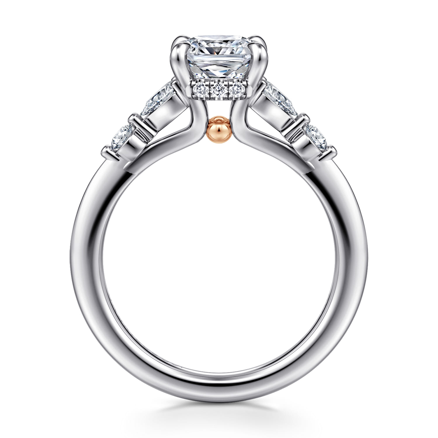 Kallie - 14K White-Rose Gold Cushion Cut Diamond Engagement Ring - 0.4 ct - Shot 2