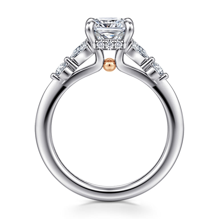 Kallie - 14K White-Rose Gold Cushion Cut Diamond Engagement Ring - 0.4 ct - Shot 2