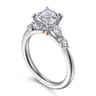 Kallie - 14K White-Rose Gold Cushion Cut Diamond Engagement Ring - 0.4 ct