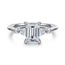 Kallie - 14K White-Rose Gold Emerald Cut Diamond Engagement Ring - 0.4 ct