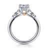Kallie - 14K White-Rose Gold Emerald Cut Diamond Engagement Ring - 0.4 ct