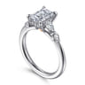 Kallie - 14K White-Rose Gold Emerald Cut Diamond Engagement Ring - 0.4 ct