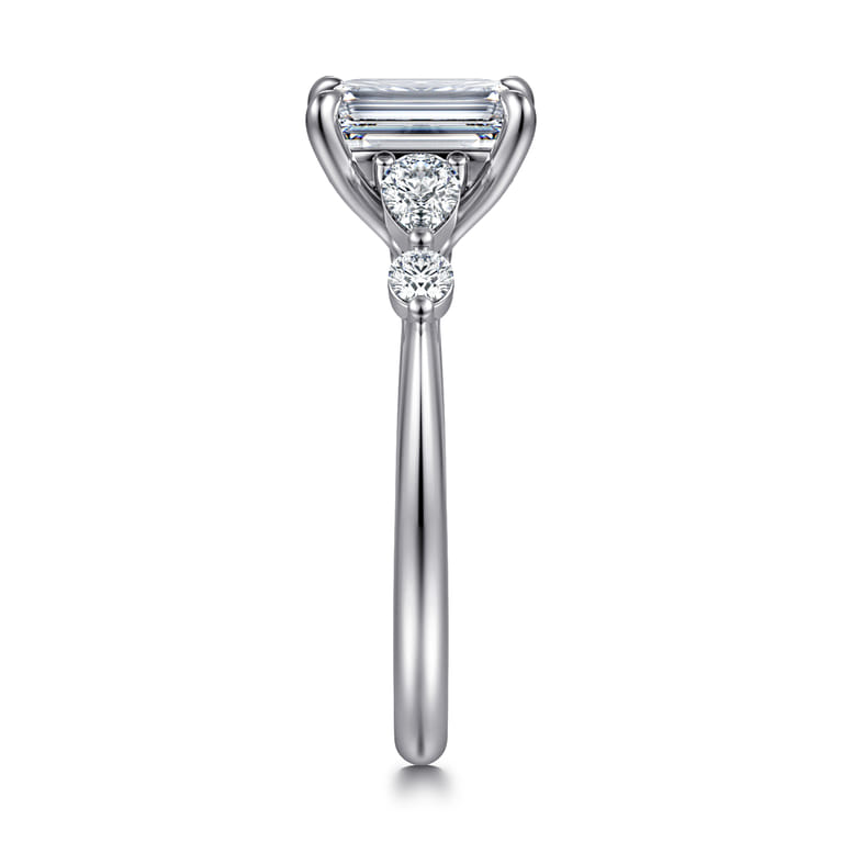 Kallie - 14K White-Rose Gold Emerald Cut Diamond Engagement Ring - 0.4 ct - Shot 4