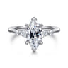 Kallie - 14K White-Rose Gold Marquise Shape Diamond Engagement Ring - 0.35 ct