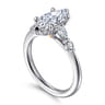 Kallie - 14K White-Rose Gold Marquise Shape Diamond Engagement Ring - 0.35 ct