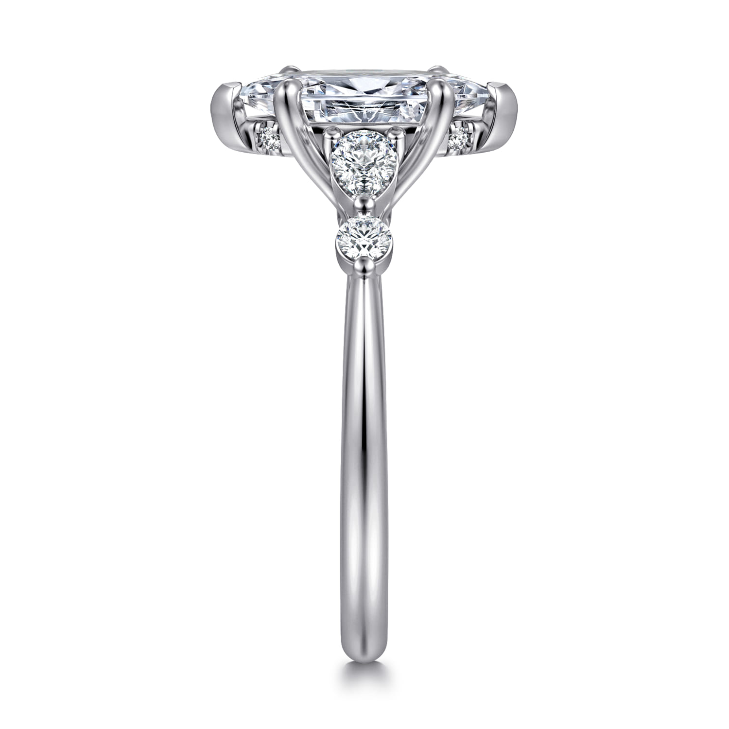 Kallie - 14K White-Rose Gold Marquise Shape Diamond Engagement Ring - 0.35 ct - Shot 4