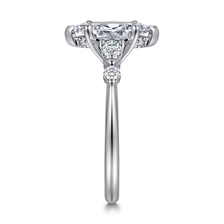 Kallie - 14K White-Rose Gold Marquise Shape Diamond Engagement Ring - 0.35 ct - Shot 4