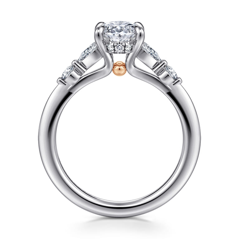 Kallie - 14K White-Rose Gold Oval Diamond Engagement Ring - 0.4 ct - Shot 2
