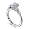 Kallie - 14K White-Rose Gold Pear Shape Diamond Engagement Ring - 0.35 ct