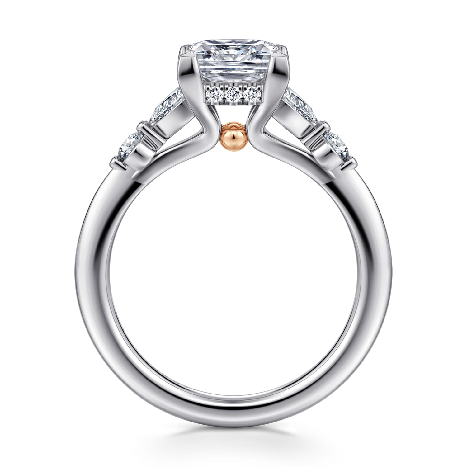 Kallie - 14K White-Rose Gold Princess Cut Diamond Engagement Ring - 0.4 ct - Shot 2