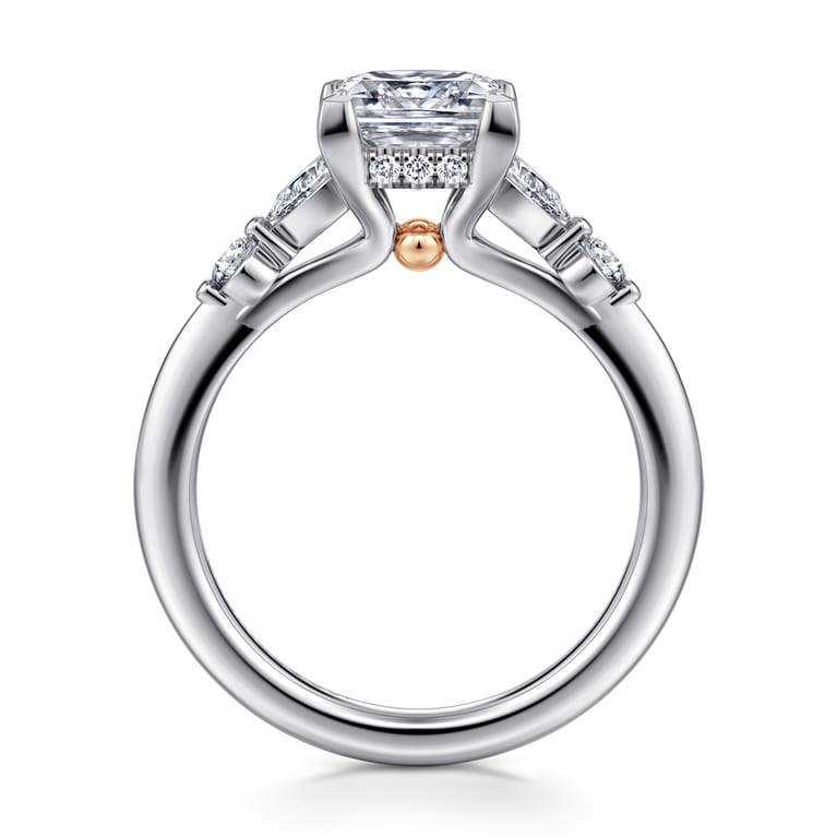 Kallie - 14K White-Rose Gold Princess Cut Diamond Engagement Ring - 0.4 ct - Shot 2
