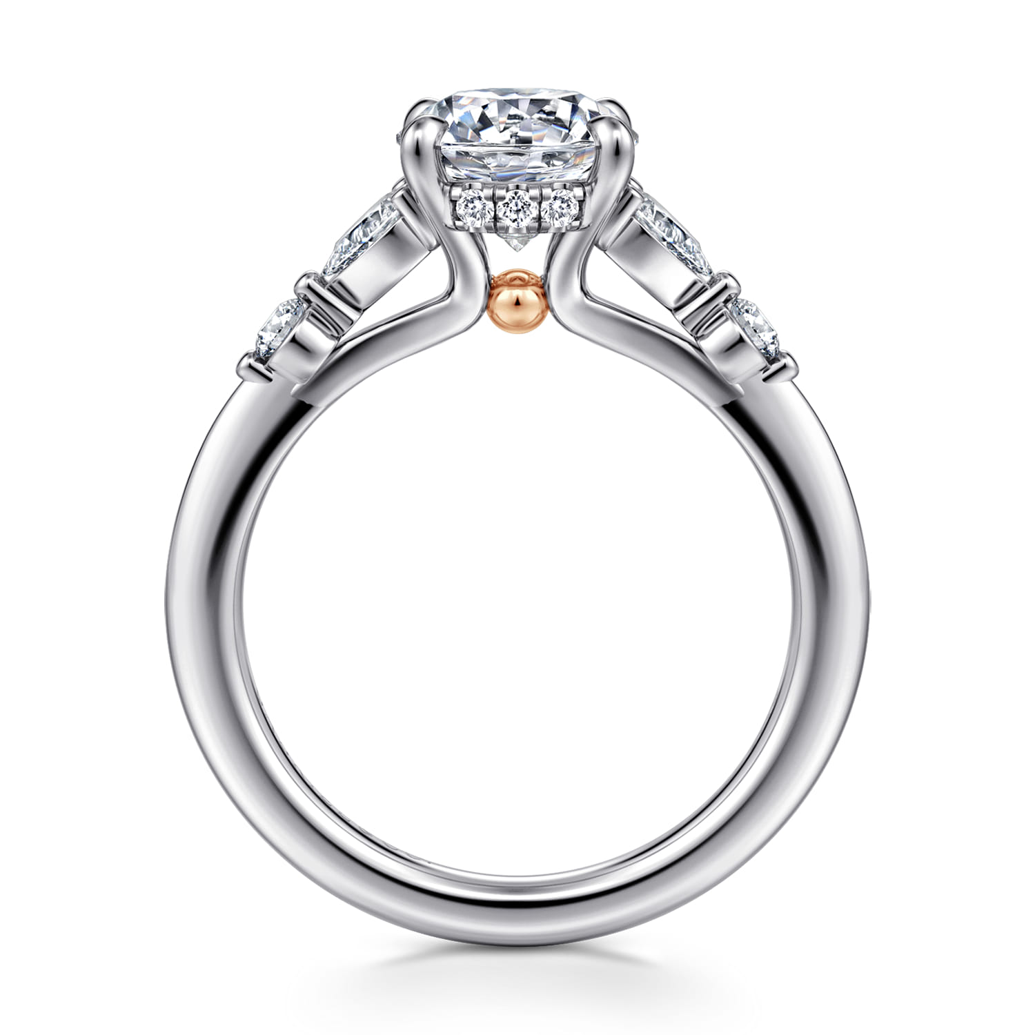 Kallie - 14K White-Rose Gold Round Diamond Engagement Ring - 0.4 ct - Shot 2