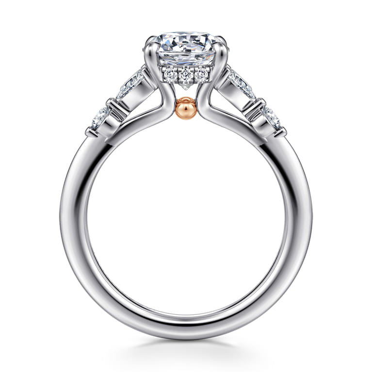 Kallie - 14K White-Rose Gold Round Diamond Engagement Ring - 0.4 ct - Shot 2