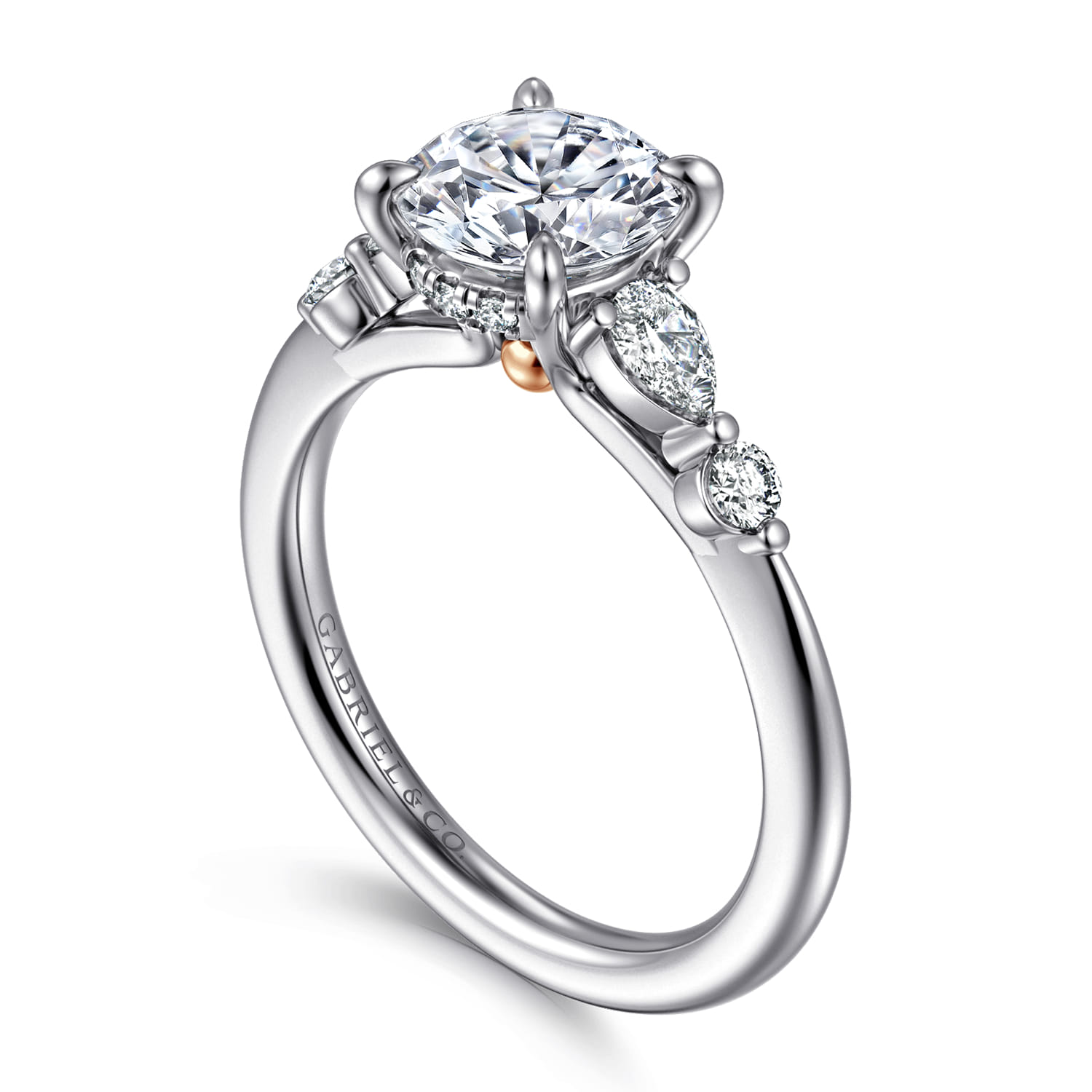 Kallie - 14K White-Rose Gold Round Diamond Engagement Ring - 0.4 ct - Shot 3