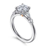 Kallie - 14K White-Rose Gold Round Diamond Engagement Ring - 0.4 ct