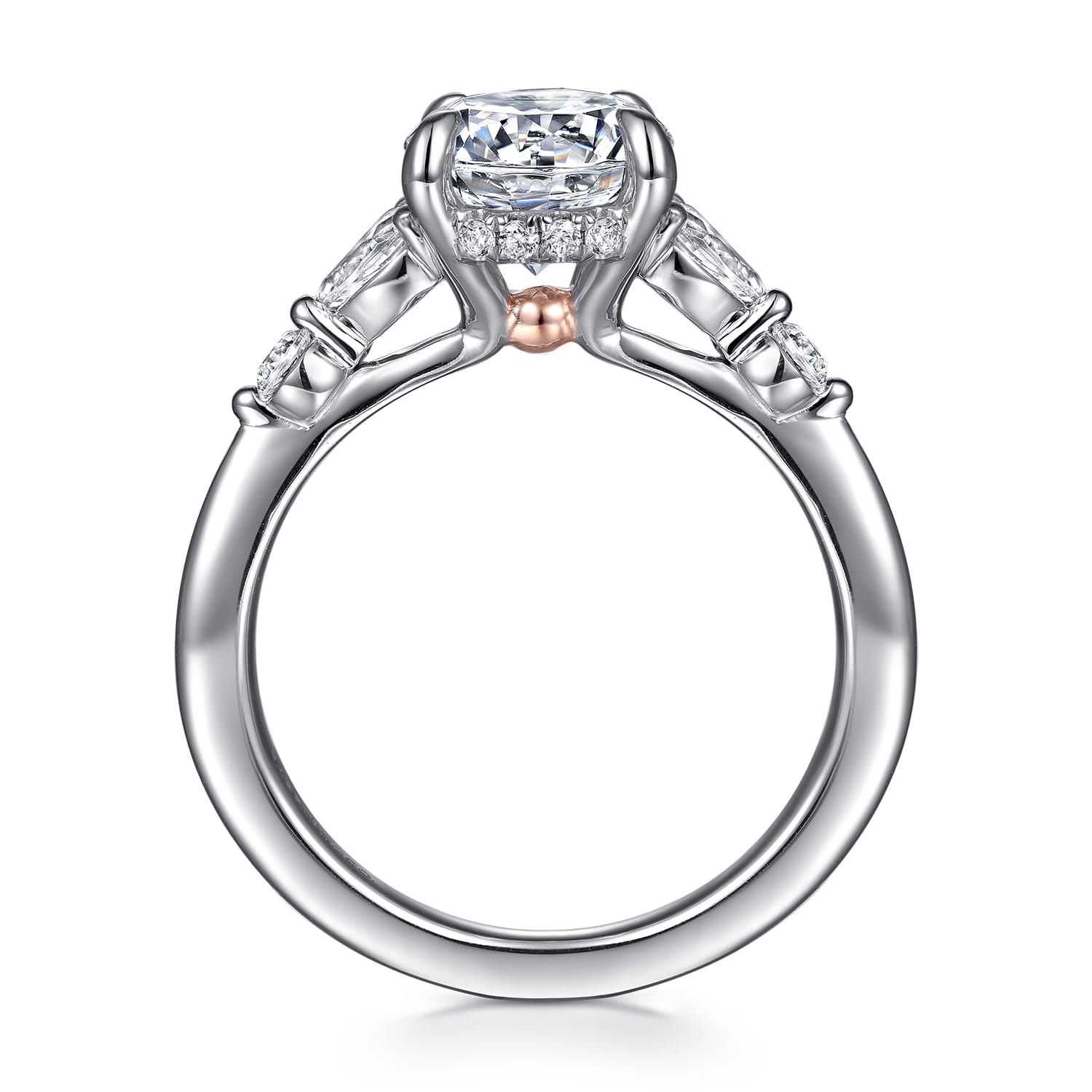 Kallie - 14K White-Rose Gold Round Diamond Engagement Ring - 0.4 ct - Shot 2
