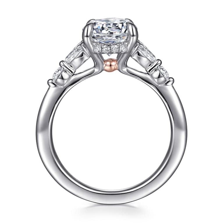 Kallie - 14K White-Rose Gold Round Diamond Engagement Ring - 0.4 ct - Shot 2