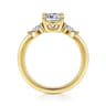Dela - 14K Yellow Gold Cushion Cut Three Stone Diamond Engagement Ring - 0.17 ct