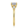 Dela - 14K Yellow Gold Cushion Cut Three Stone Diamond Engagement Ring - 0.17 ct