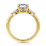 Dela - 14K Yellow Gold Cushion Cut Three Stone Diamond Engagement Ring - 0.17 ct