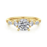 Cian - 14K Yellow Gold Cushion Cut Five Stone Diamond Engagement Ring - 0.34 ct