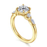 Cian - 14K Yellow Gold Cushion Cut Five Stone Diamond Engagement Ring - 0.34 ct